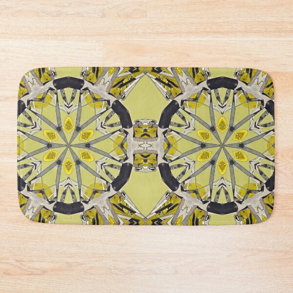 Item preview, floral design in shades of yellow black and grey designed and sold by mister-john.
