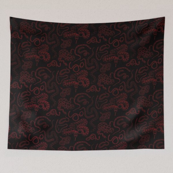 Item preview, Small Red Ink on Black Household Snake Pattern designed and sold by wedew3.