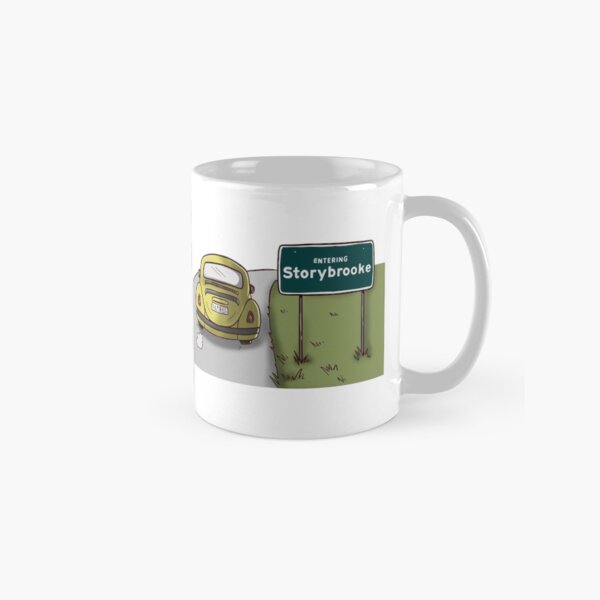 Road Sign Entering Storybrooke - Yellow Bug Car Classic Mug