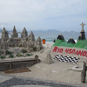 Artwork thumbnail, Rio Brazil, Ipanema Beach, Copacabana Beach, Sand Sculpture, 450th Rio Anniversary by StrongJourneys