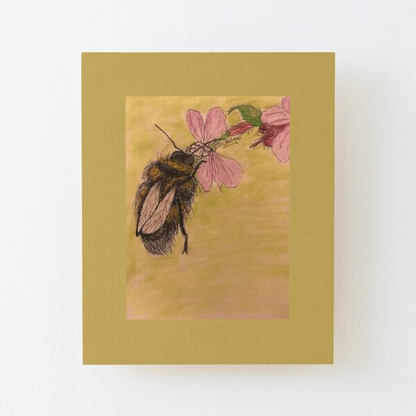 Busy Bumble Bee Wood Mounted Print