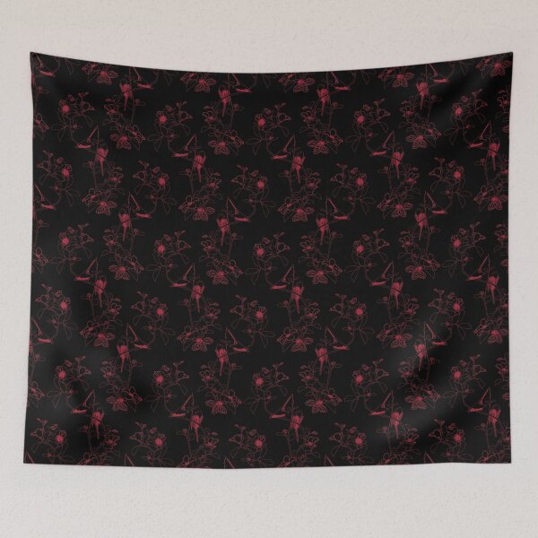 Item preview, Birds Pattern Black Bugundy designed and sold by Antava.