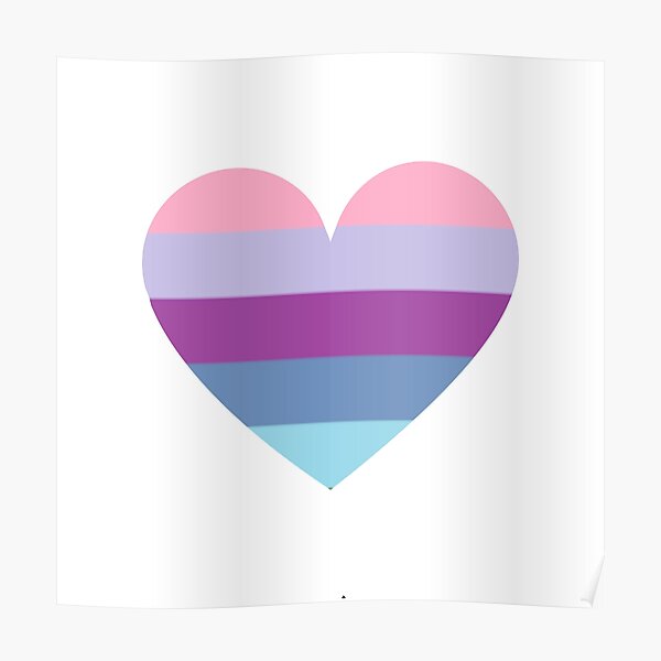 Pride Flag Heart Omnisexual Pride White Background Poster For Sale By Thesassypanda