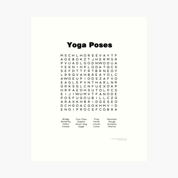 yoga word art prints redbubble