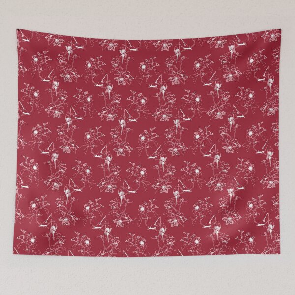 Item preview, Birds Pattern Burgundy White designed and sold by Antava.