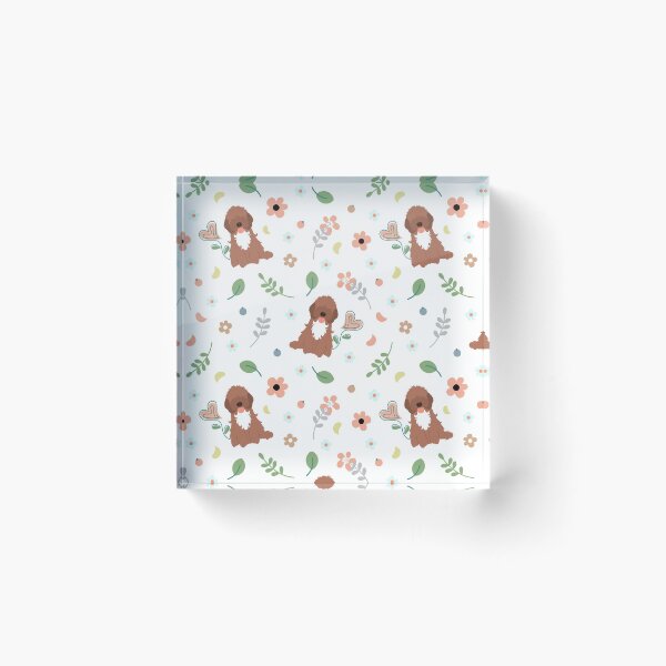 Item preview, Love Chocolate Brown White Cockapoo Cavapoo Cavoodle  designed and sold by Lulupainting.