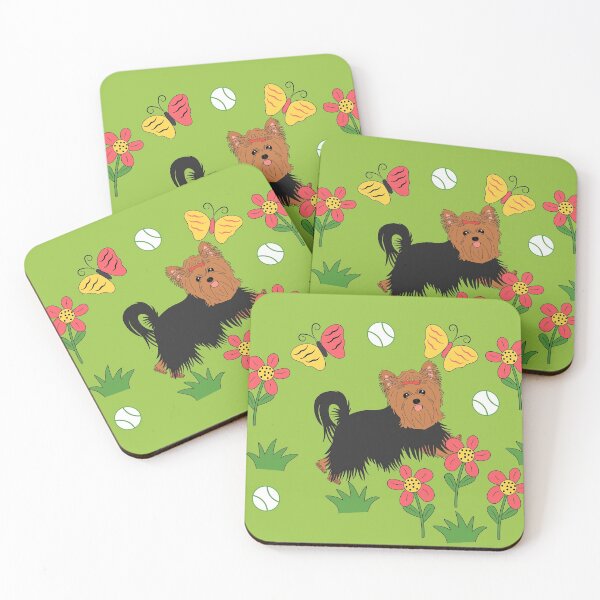 Item preview, Yorkshire Terrier and Flowers designed and sold by Lulupainting.