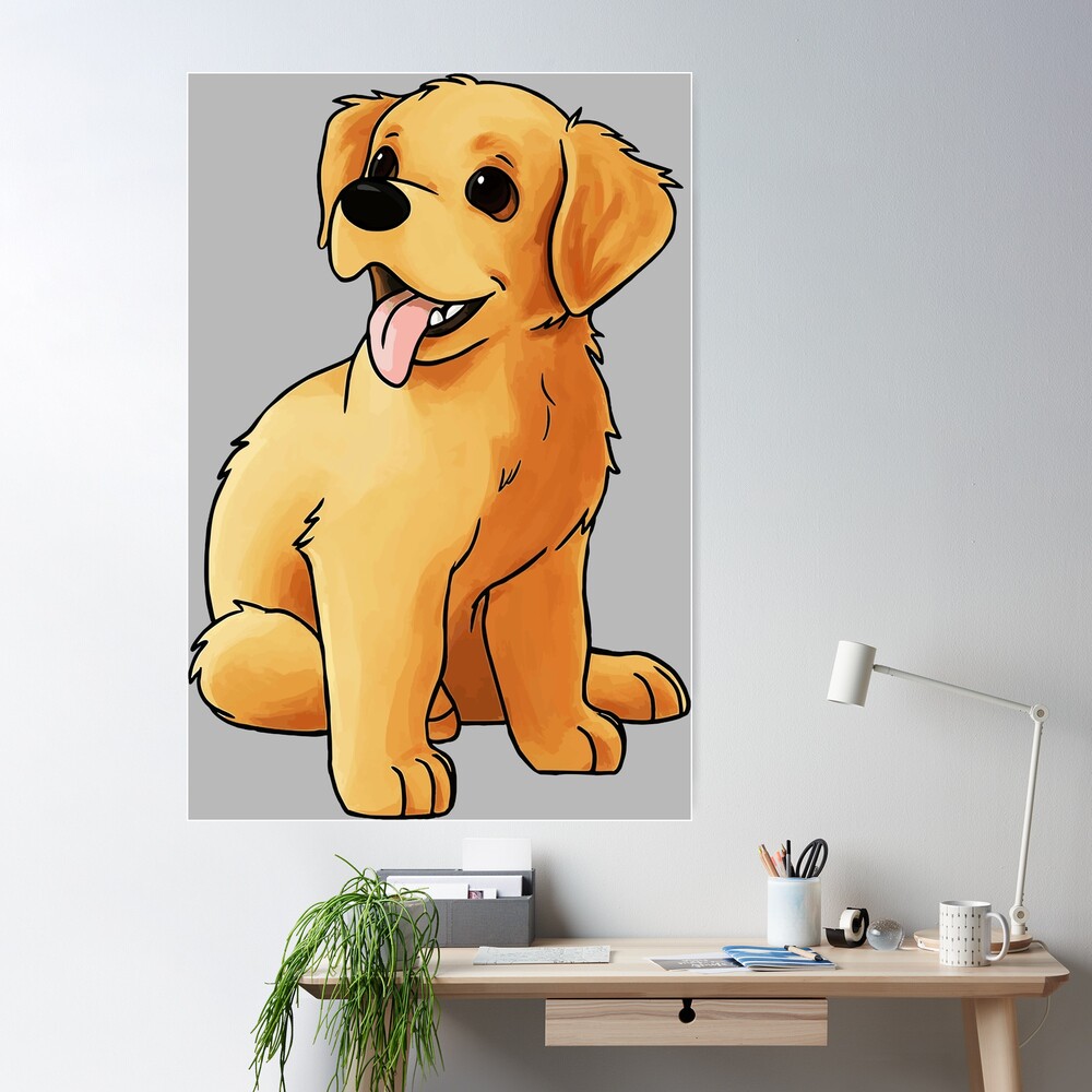 Golden Retriever Puppies Golden Retriever Puppy Sitting Together Wall Image  Dogs Wall Paper Cute Puppy Great for Kids Room 