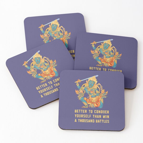 Item preview, Better to Conquer Yourself | Blue Buddha Inspirational Quote designed and sold by Tony  Pinchuck.