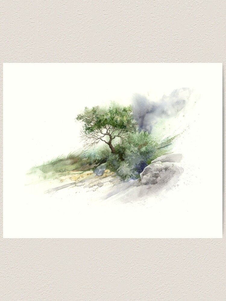 Thumbnail 1 of 3, Art Print, Brush Stone Study designed and sold by mindofwaterc.