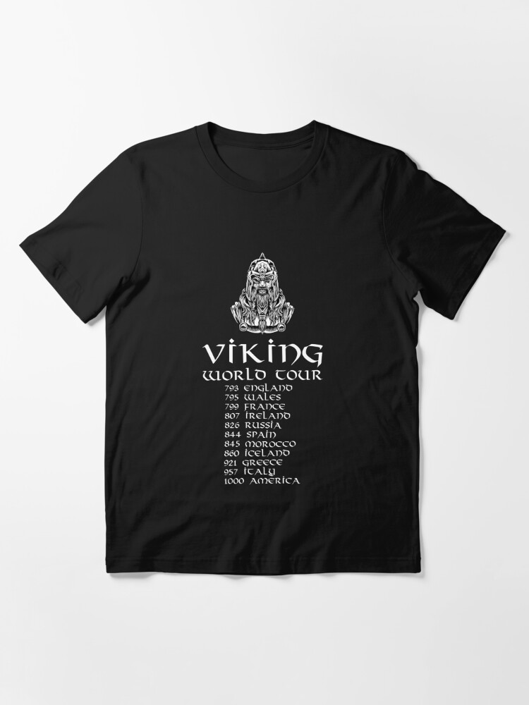 Viking World Tour T shirt Men Viking Warriors Odin tee USA size S-2XL Polyester 