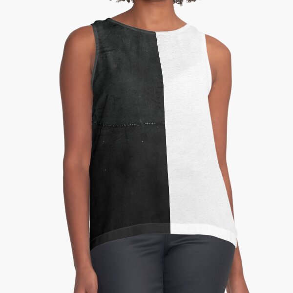 Half White Half Black Sleeveless Top By Teehowa Redbubble