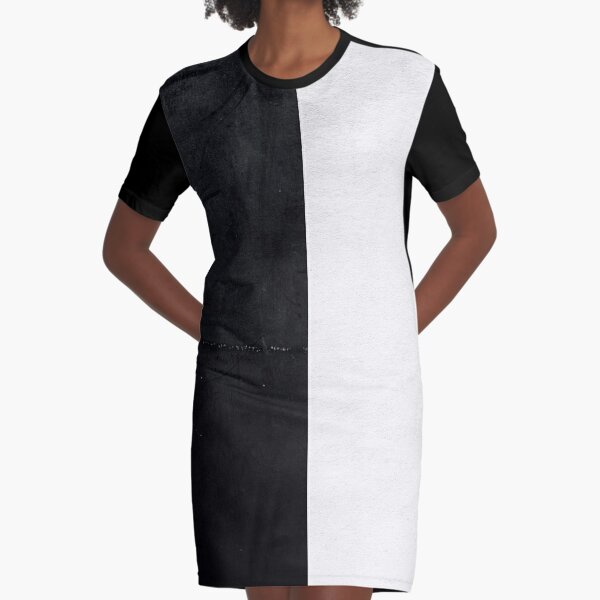 Half White Half Black Graphic T Shirt Dress By Teehowa Redbubble