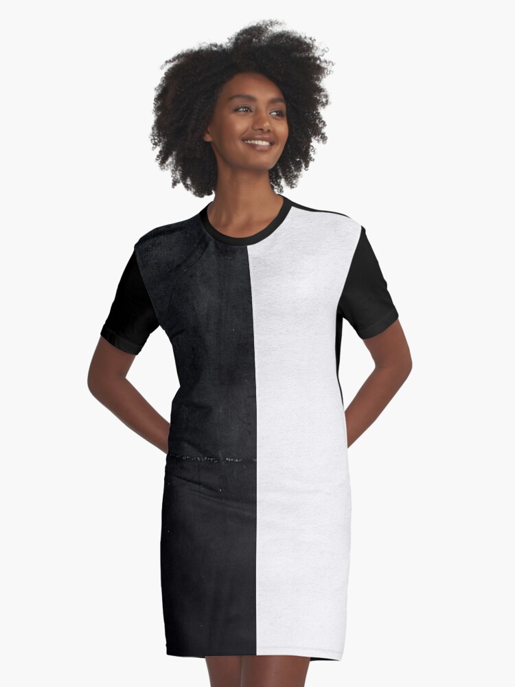 Black And White Split In Half Graphic T Shirt Dress For Sale By Teehowa Redbubble