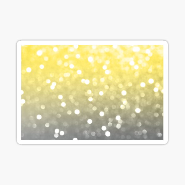 Ultimate grey illuminating yellow sparkly bokeh Sticker