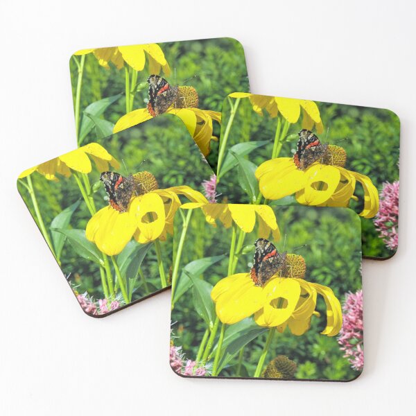 Item preview, Red Admiral Butterfly on a yellow flower  designed and sold by Joanne Wall.