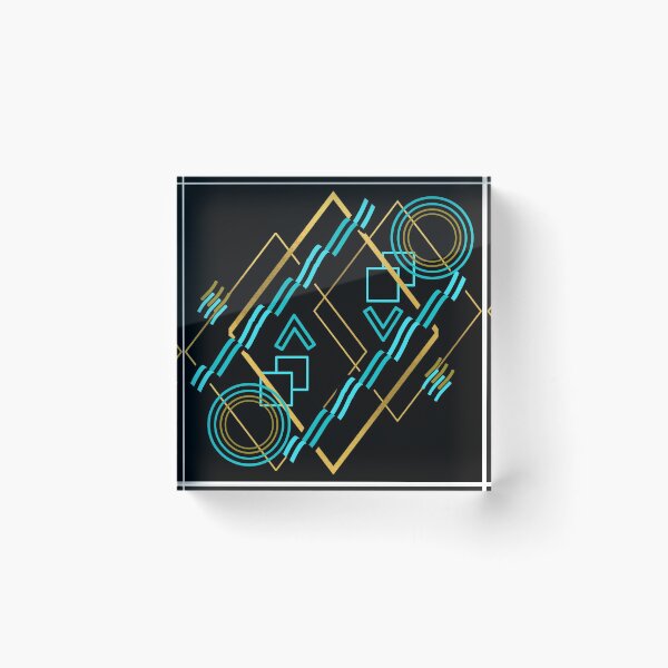 Item preview, Blue and Golden Geometry Shapes Apparels and Home Products designed and sold by Taharat  Tazrin.
