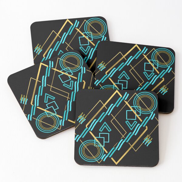 Item preview, Blue and Golden Geometry Shapes Apparels and Home Products designed and sold by Taharat  Tazrin.