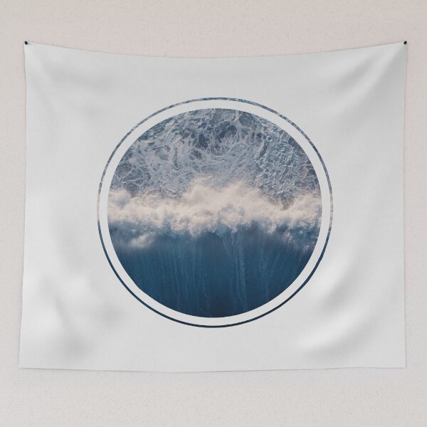 Item preview, Blue Ocean Waves Round designed and sold by CaosTranscrito.