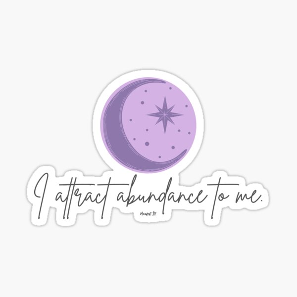 Manifest It! Abundance Moon Purple Sticker