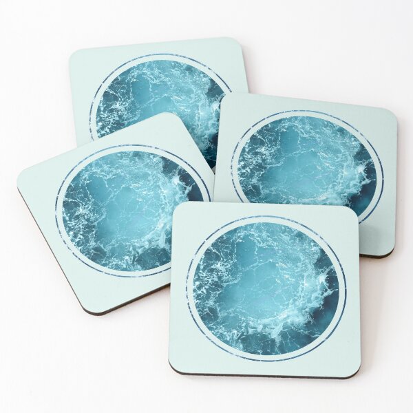 Item preview, Blue Ocean Waves Circle designed and sold by CaosTranscrito.