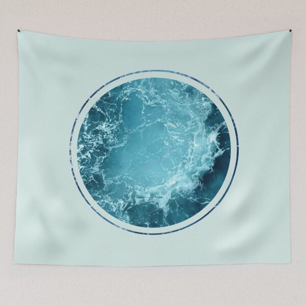 Item preview, Blue Ocean Waves Circle designed and sold by CaosTranscrito.