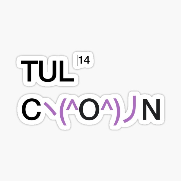 TULCON14 Logo: ヽ(^o^)丿(black/purple) Sticker