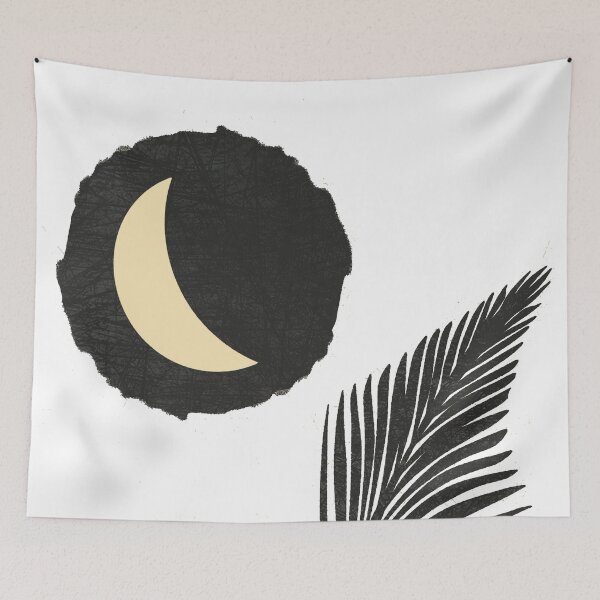 Item preview, Moon and leaves - Boho minimal art designed and sold by MarsPrints.