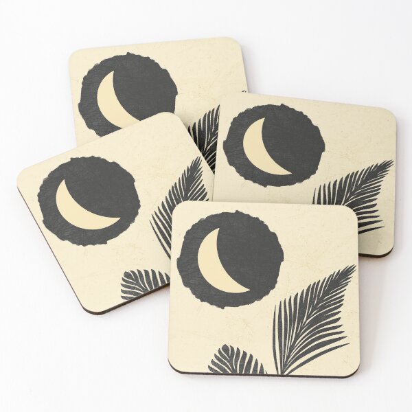 Item preview, Moon and leaves - Boho minimal art designed and sold by MarsPrints.