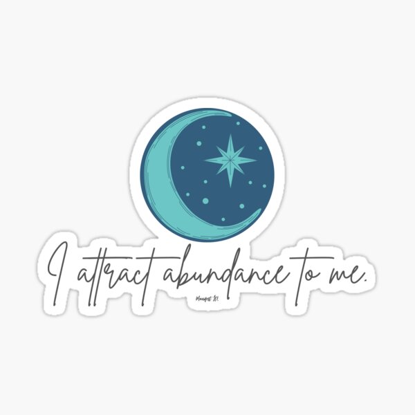Manifest It! Abundance Moon Blue Sticker
