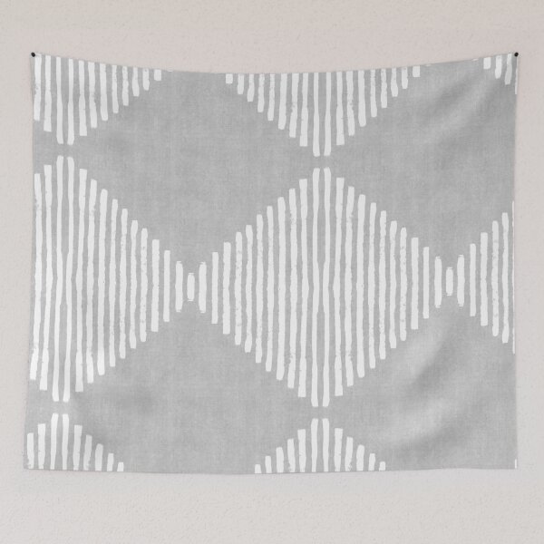 Item preview, Diamond Stripe Geometric Block Print in Grey  designed and sold by House of Haha.