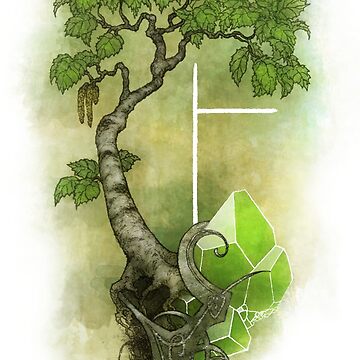 Artwork thumbnail, OGHAM art - BEITH The Birch Tree by Lunariagold