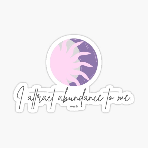 Manifest It! Abundance Sun & Moon Pink Purple Sticker