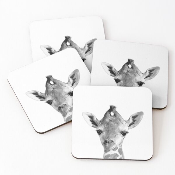 Item preview, Baby Giraffe Black & White Art Print by Zouzounio Art designed and sold by zouzounioart.