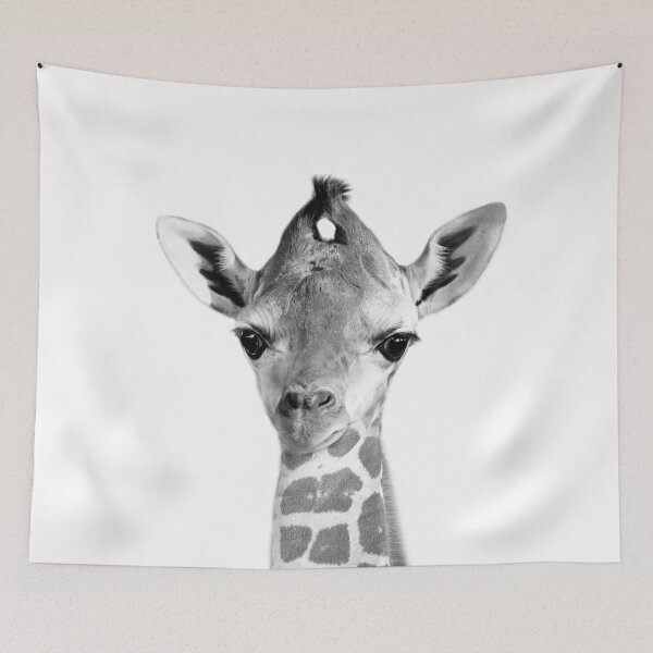 Item preview, Baby Giraffe Black & White Art Print by Zouzounio Art designed and sold by zouzounioart.