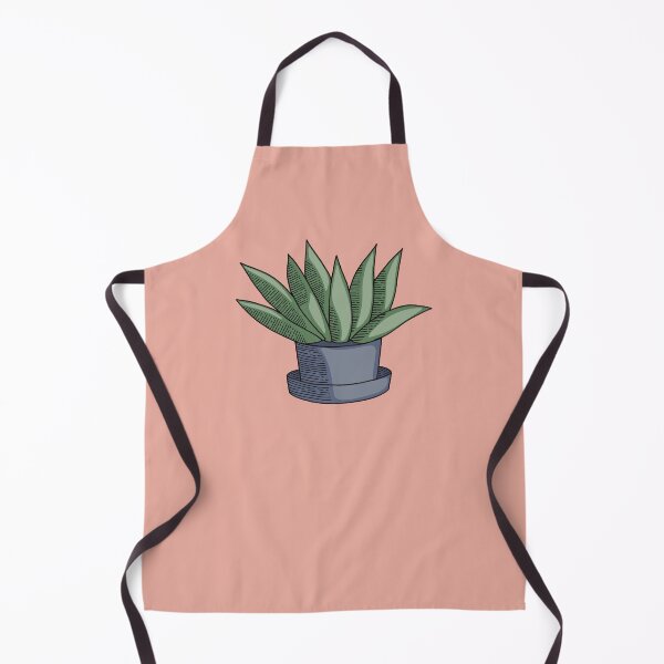 Item preview, Green Aloe Succulent Cactus in Blue Pot Hand Drawn Line Art designed and sold by ksrogersdesigns.