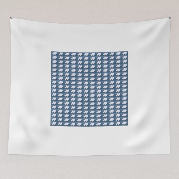 Item preview, White Color Hearts in Blue Color Background designed and sold by dineshshop1.