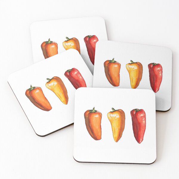 Item preview, Watercolor Pepper Trio  designed and sold by AquarellChill.