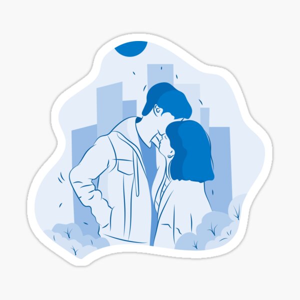 Couple, baisers Sticker