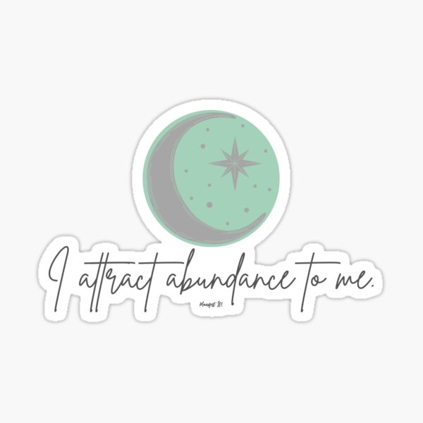 Manifest It! Abundance Moon Green Sticker