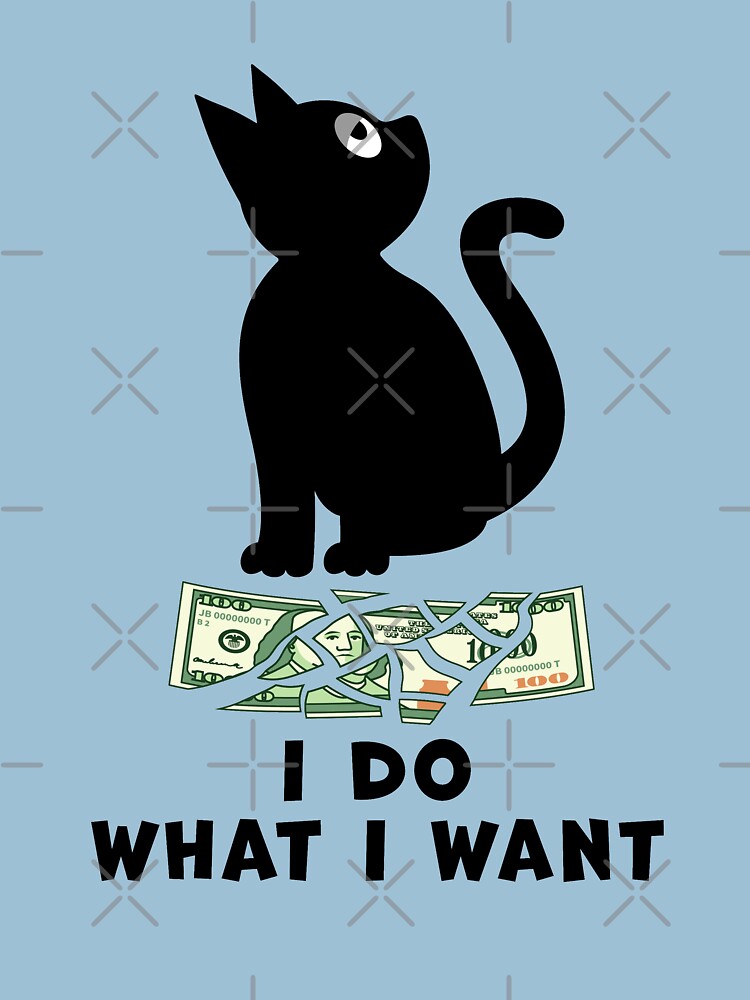 Thumbnail 7 of 7, Classic T-Shirt, BLACK CAT TEARS A ONE HUNDRED DOLLAR BILL, SAYS I DO WHAT I WANT designed and sold by Catinorbit.