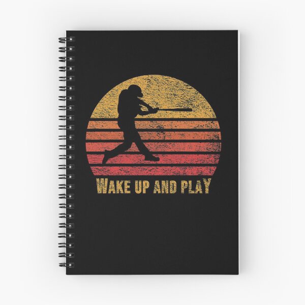 Item preview, Wake Up and Play Baseball Silhouette on Red Retro Vintage Sunset / Sunrise designed and sold by thehappylamb.