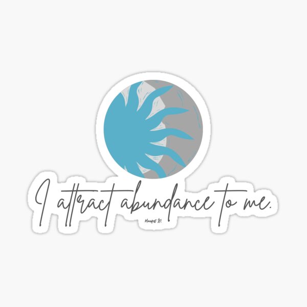 Manifest It! Abundance Sun & Moon Blue Sticker