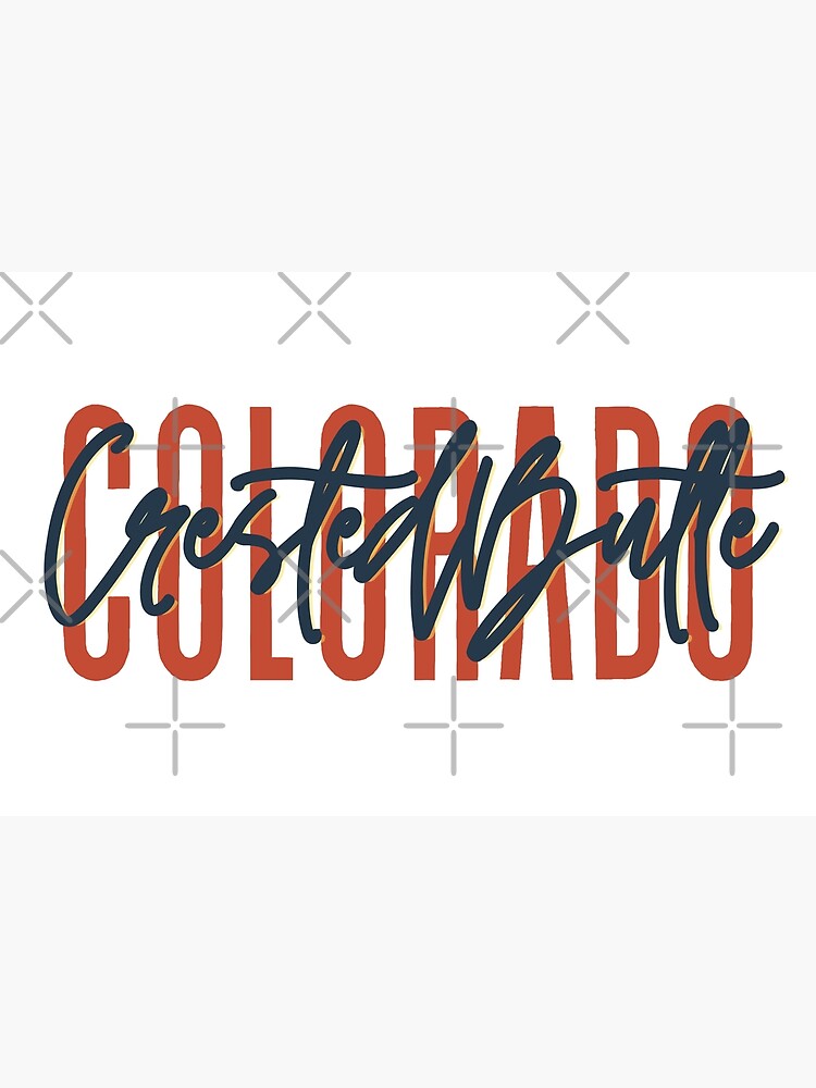 Crested Butte Colorado // Script Design // State Flag Colors Premium ...