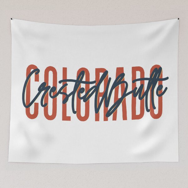 Item preview, Crested Butte Colorado // Script Design // State Flag Colors designed and sold by KylieBeth Designs.