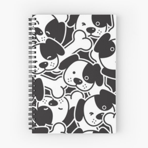 Aperçu de l'œuvre Motif d'os de chiens chiot noir et blanc créée et vendue par DestinyCalling.