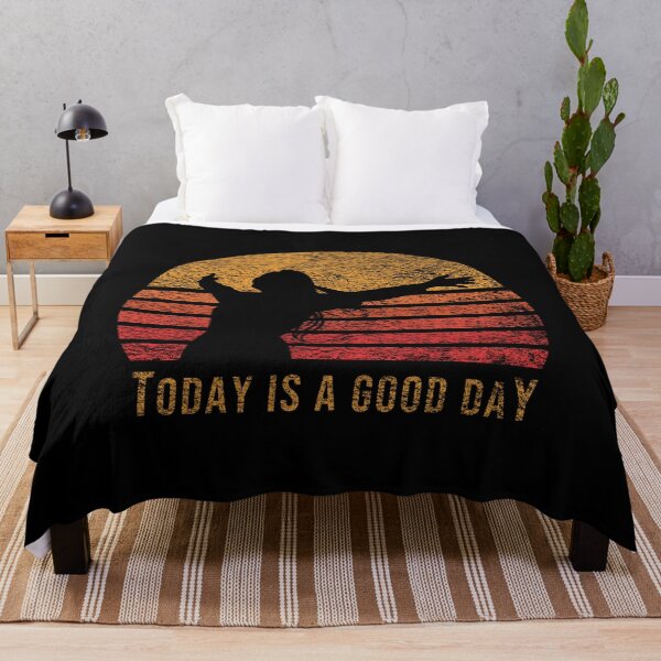 Item preview, Today is a Good Day Freedom Silhouette on Red Retro Vintage Sunset / Sunrise designed and sold by thehappylamb.