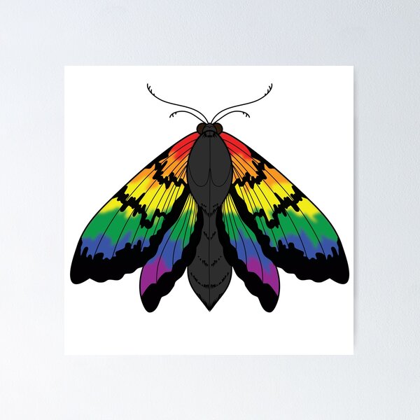 Item preview, Rainbow Pride Moth designed and sold by NerdyCupcake559.