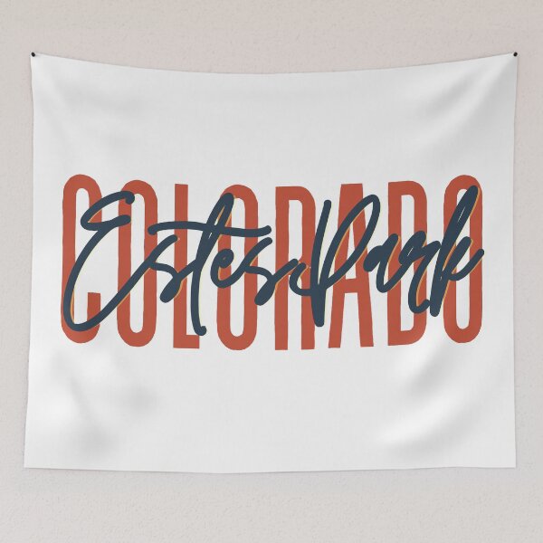 Item preview, Estes Park Colorado // Script Design // State Flag Colors designed and sold by KylieBeth Designs.