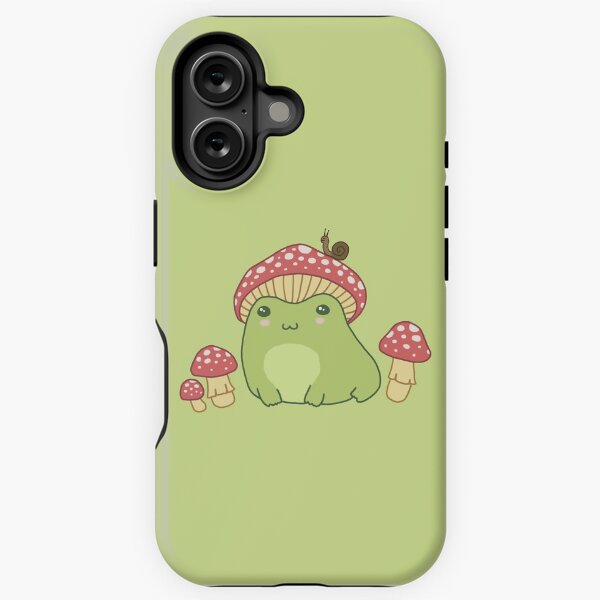 Vista previa del artículo con la obra «Kawaii Frog with Mushroom Hat: Cottagecore Aesthetic, Toadstool y Snail Companion, perfecto para los amantes de Frogge», diseñado y vendido por MinistryOfFrogs.